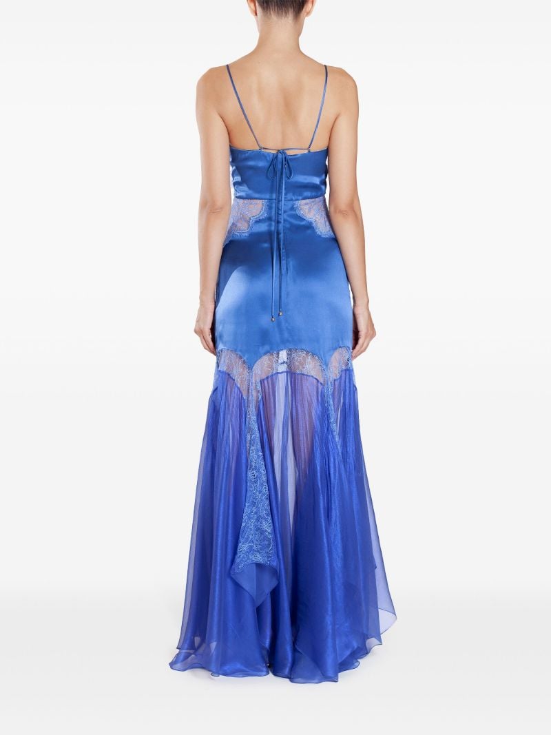 Blue Issa Lace Satin Gown