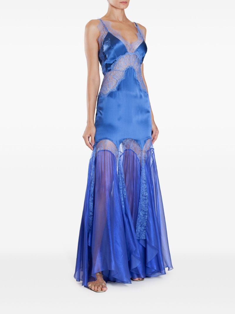 Blue Issa Lace Satin Gown