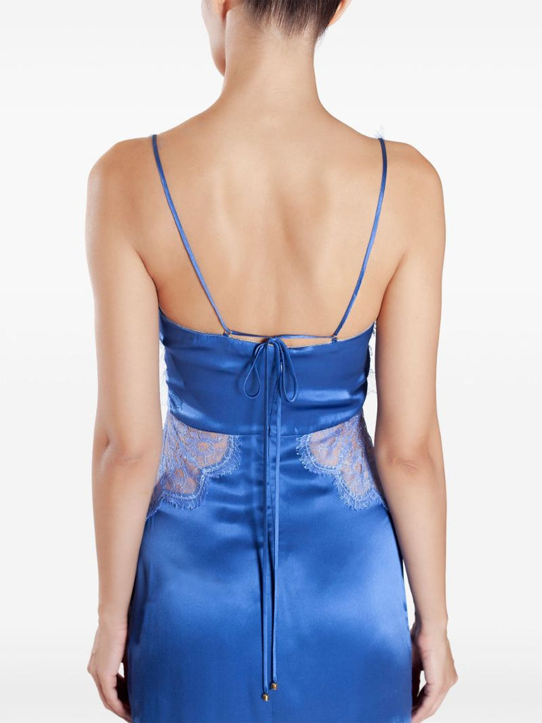 Blue Issa Lace Satin Gown