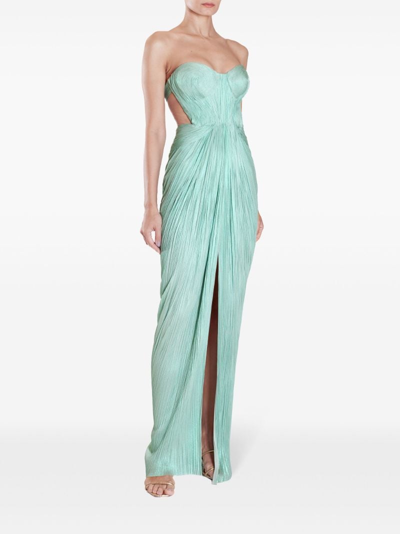 Green Caly Pleated Maxi Dress
