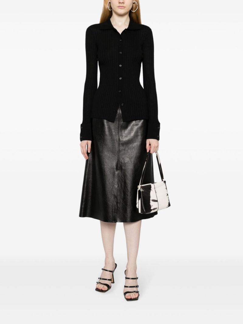 Cut-away Collar Cardigan