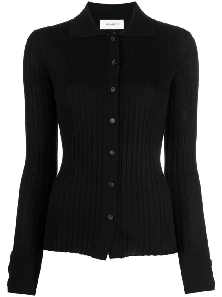 Cut-away Collar Cardigan