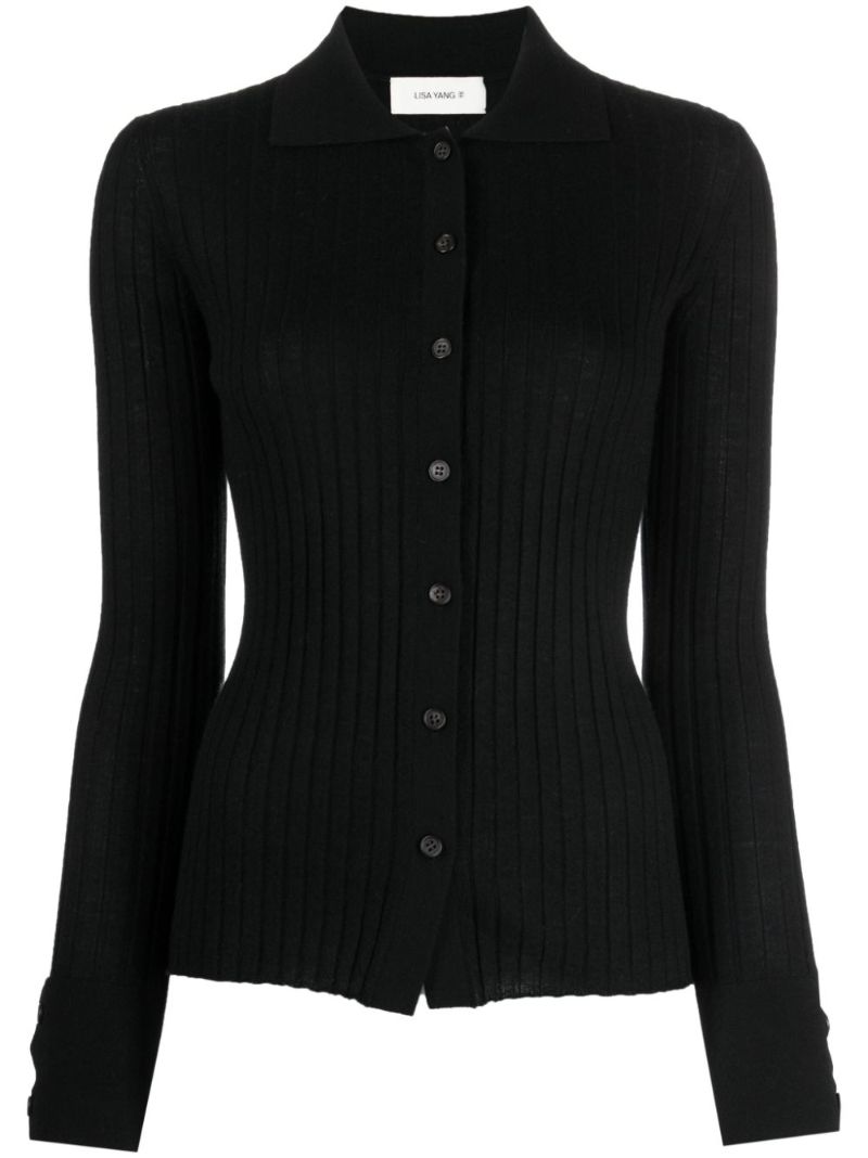 Cut-away Collar Cardigan
