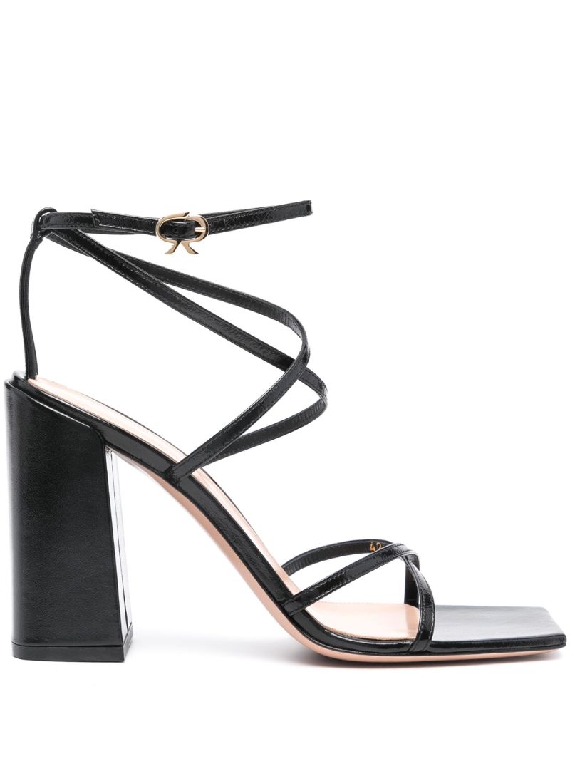 Black Ribbon 105 Leather Sandals