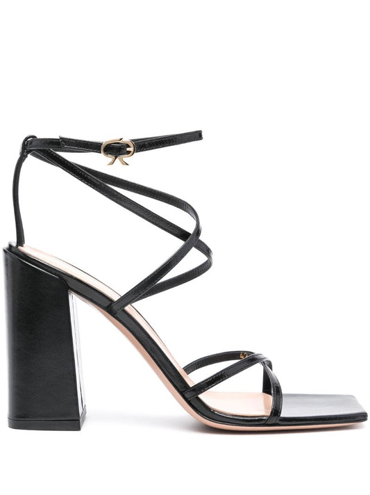 Black Ribbon 105 Leather Sandals