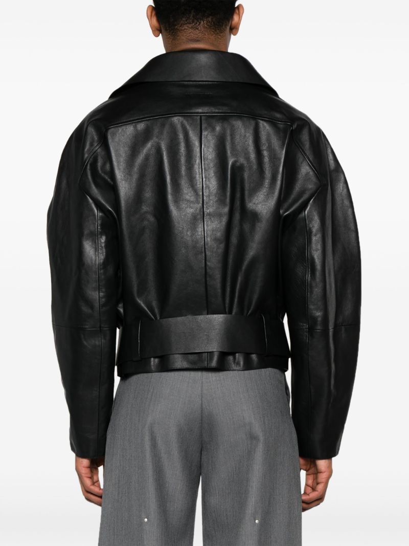 Black Le Blouson Pilota Cuir Jacket