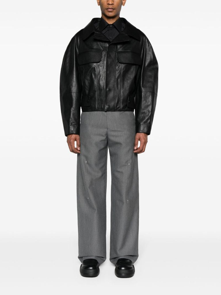 Black Le Blouson Pilota Cuir Jacket