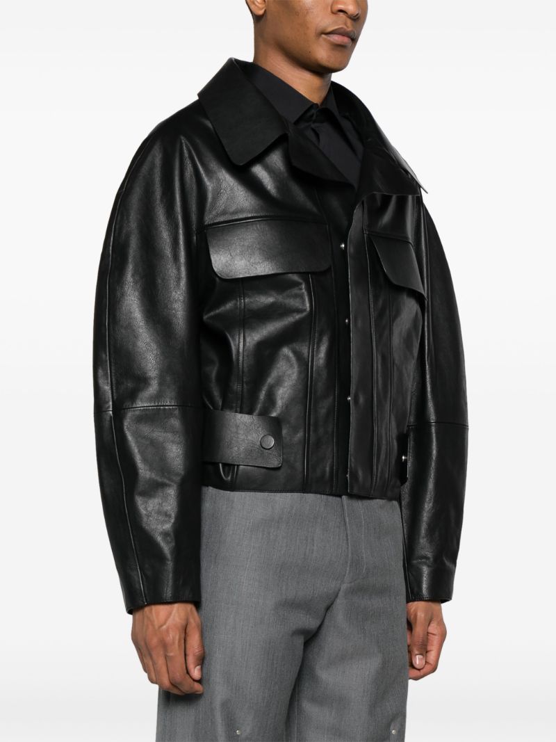 Black Le Blouson Pilota Cuir Jacket