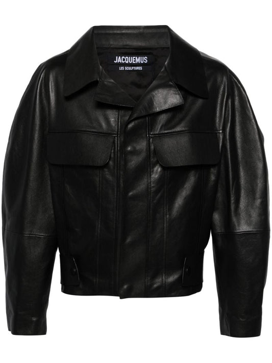 Black Le Blouson Pilota Cuir Jacket