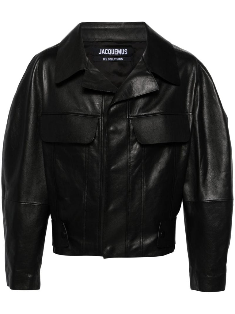 Black Le Blouson Pilota Cuir Jacket