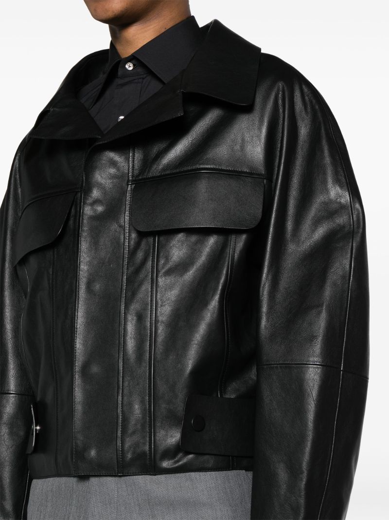 Black Le Blouson Pilota Cuir Jacket