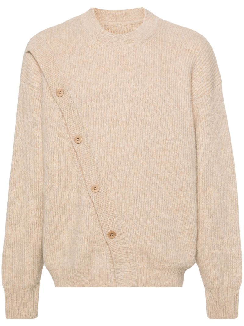 Neutral Le Cardigan Pau Asymmetric Cardigan