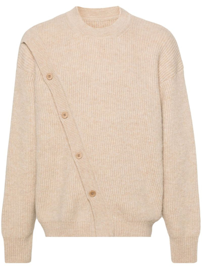 Neutral Le Cardigan Pau Asymmetric Cardigan