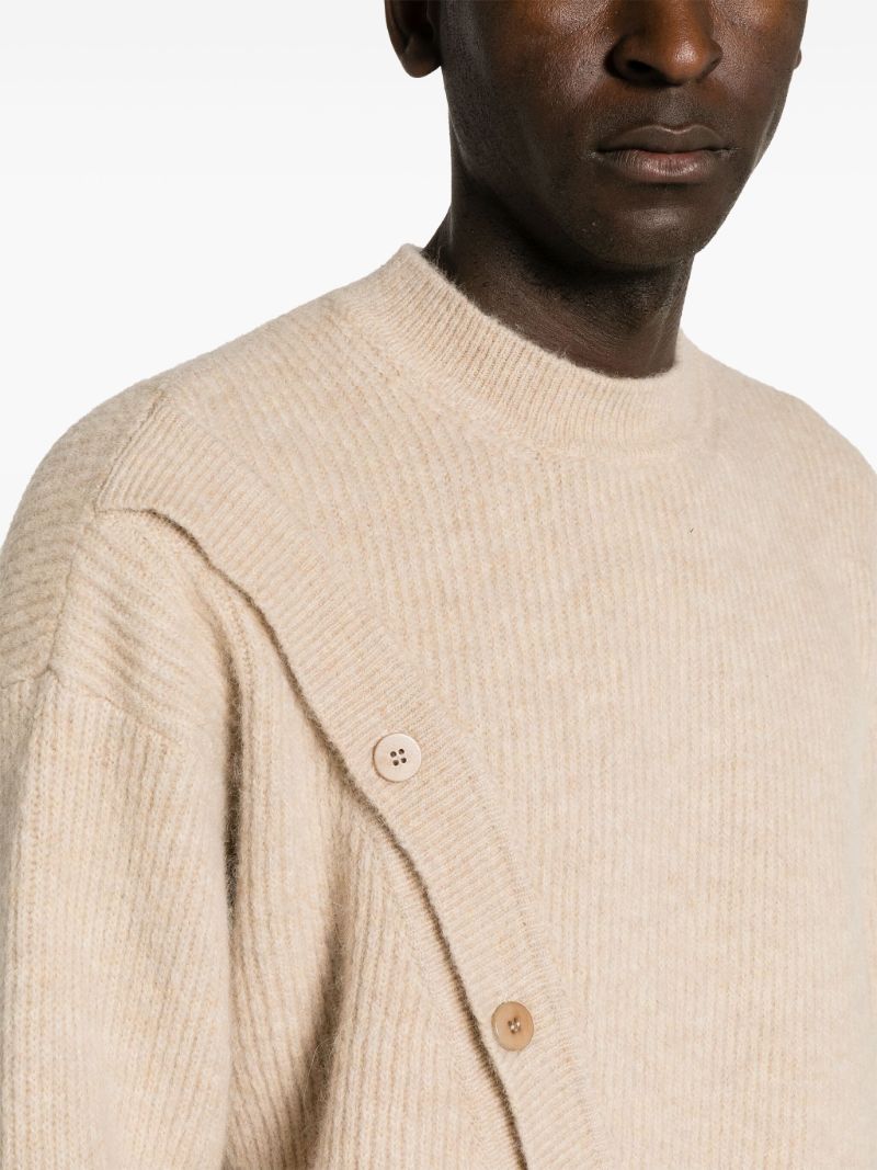 Neutral Le Cardigan Pau Asymmetric Cardigan