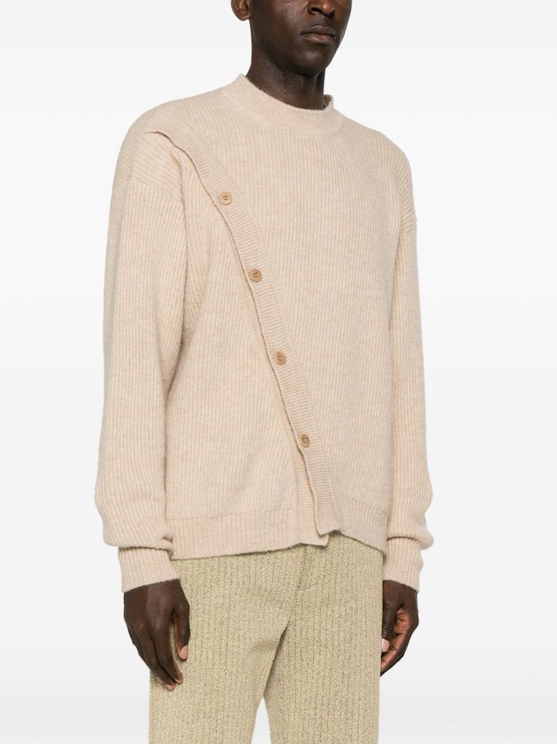 Neutral Le Cardigan Pau Asymmetric Cardigan