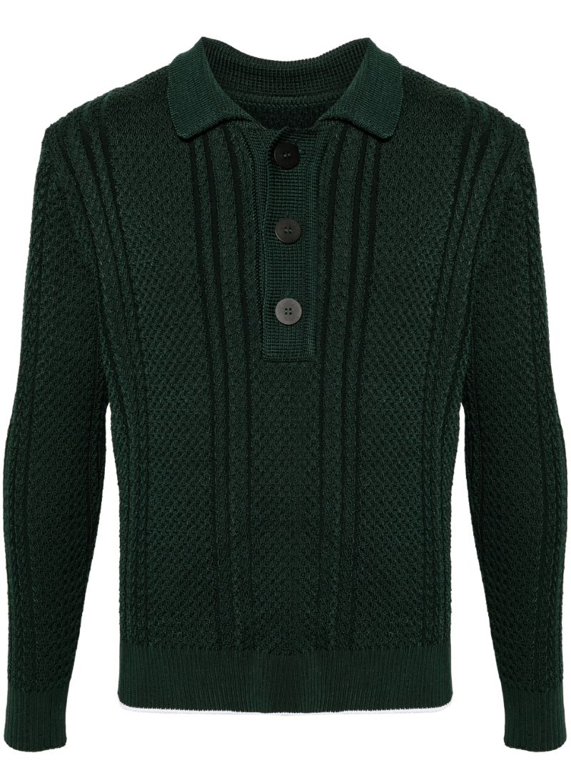 Cable-knit Polo Jumper