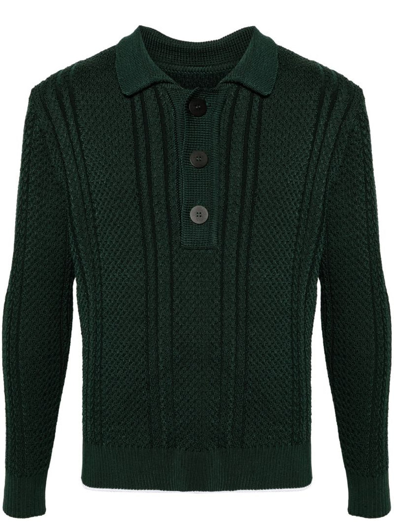 Cable-knit Polo Jumper