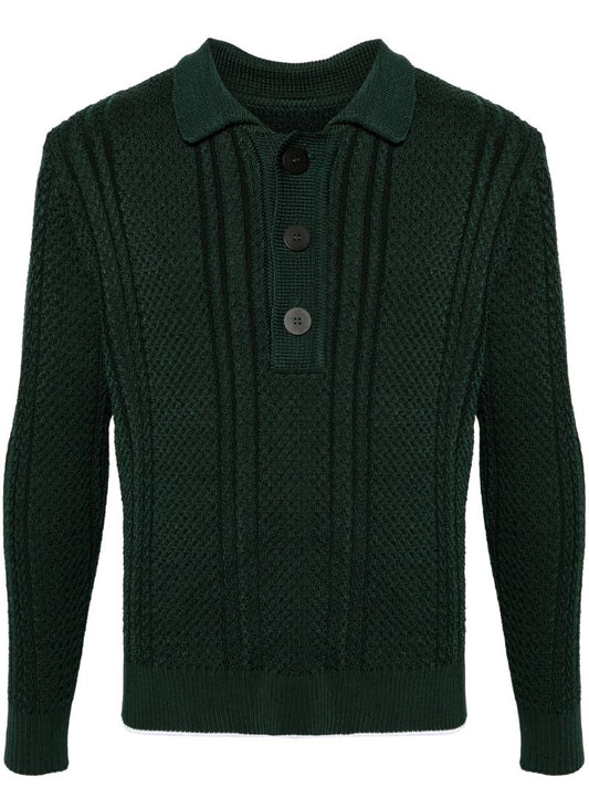 Cable-knit Polo Jumper