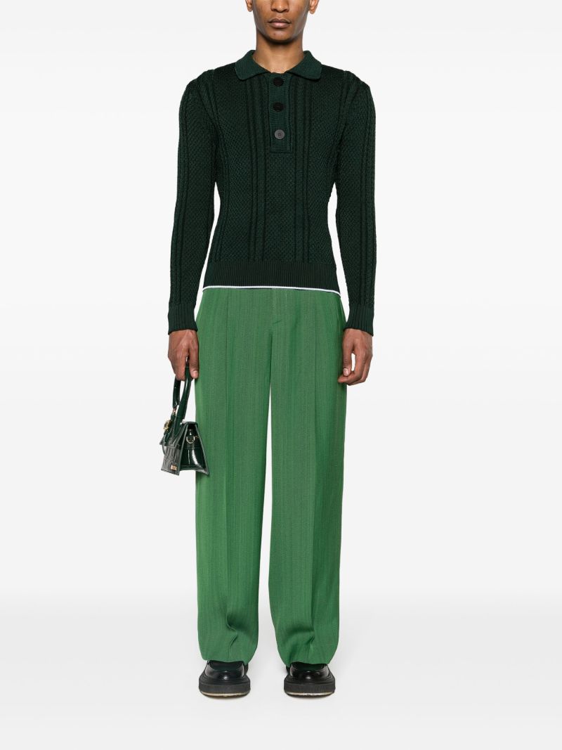 Cable-knit Polo Jumper