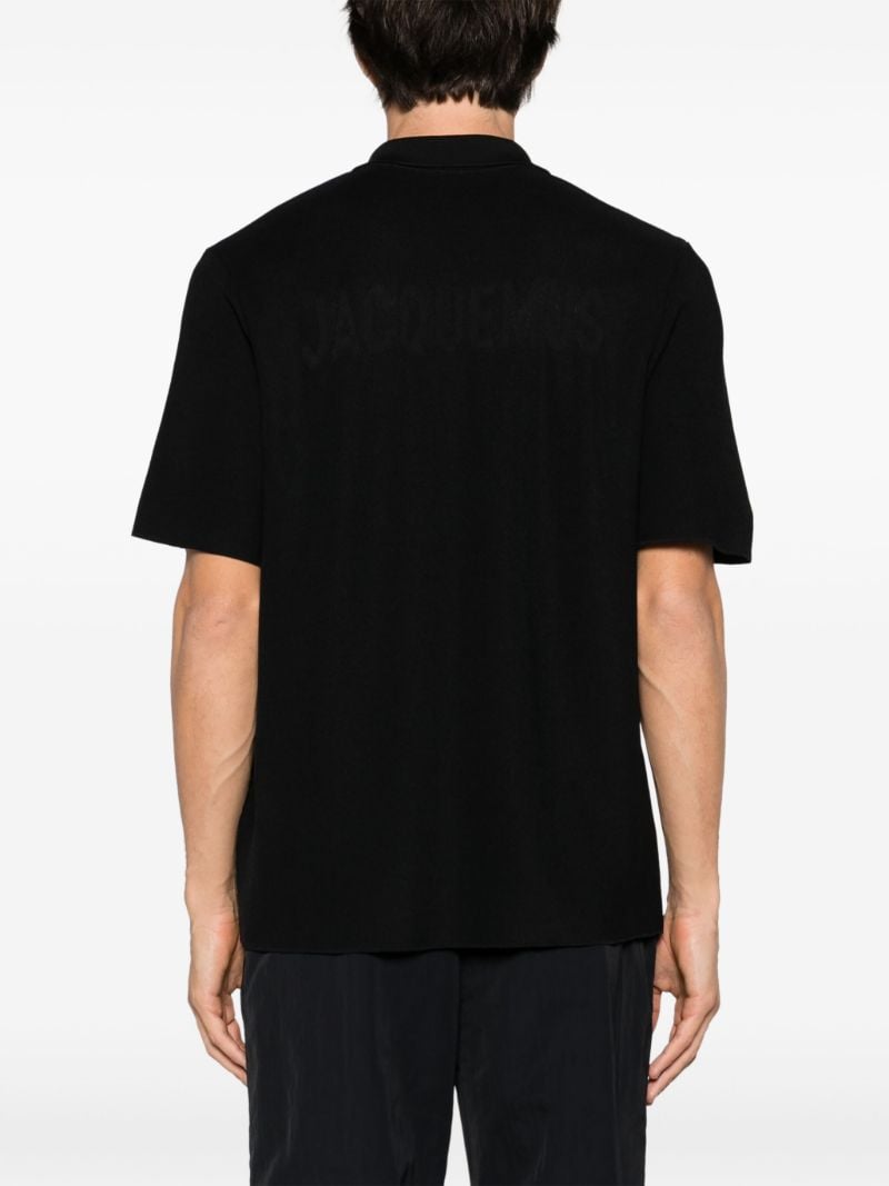Black Logo Jacquard Polo Shirt