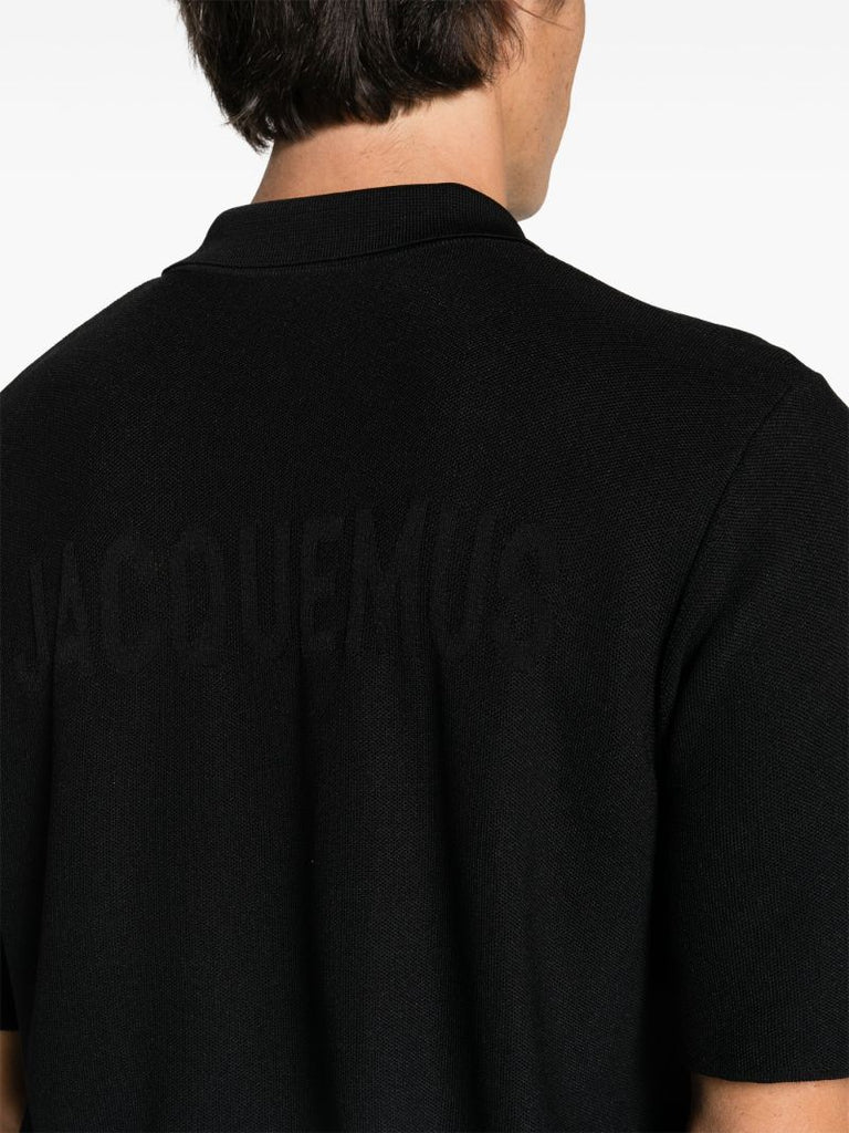 Black Logo Jacquard Polo Shirt