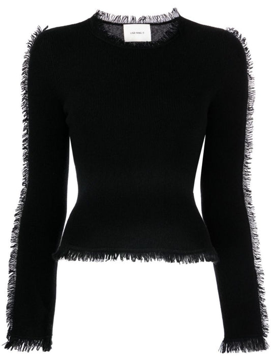 Black Jae Fringed Cashmere Sweater