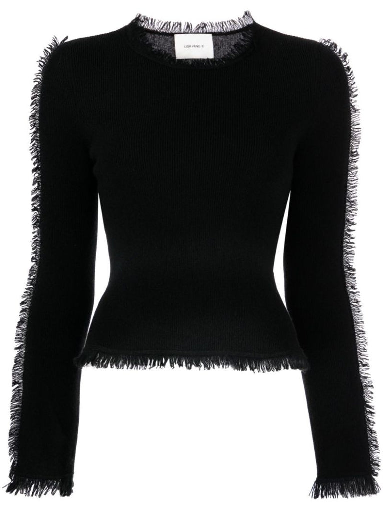 Black Jae Fringed Cashmere Sweater