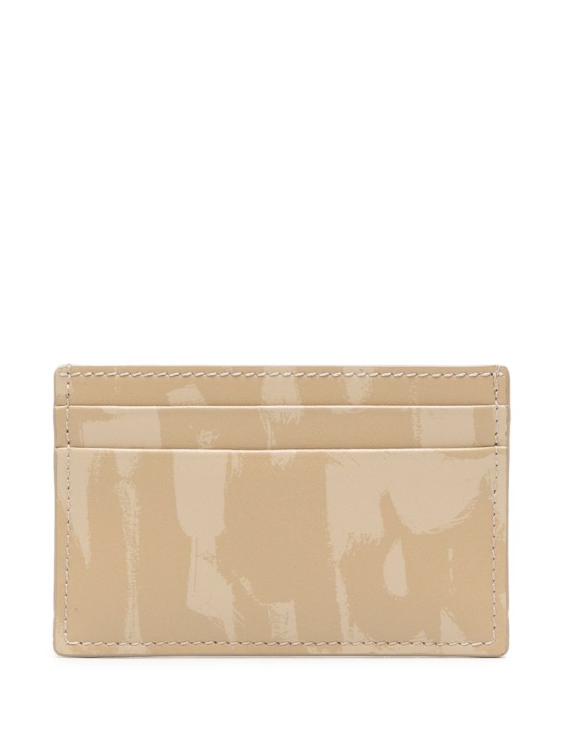 Neutral Graffiti-print Leather Card Holder