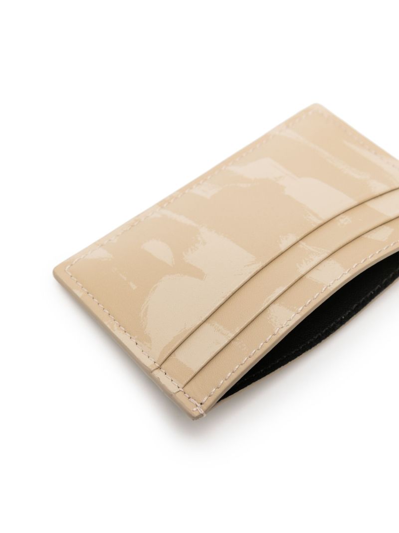 Neutral Graffiti-print Leather Card Holder