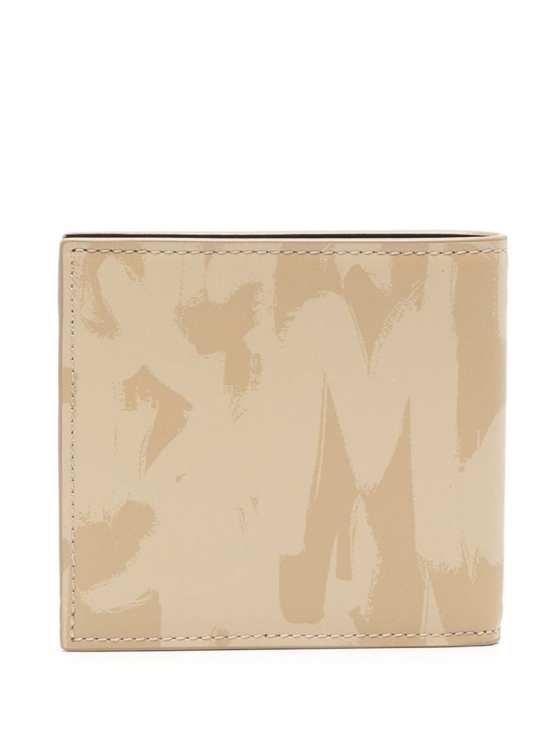 Neutral Graffiti-print Leather Wallet