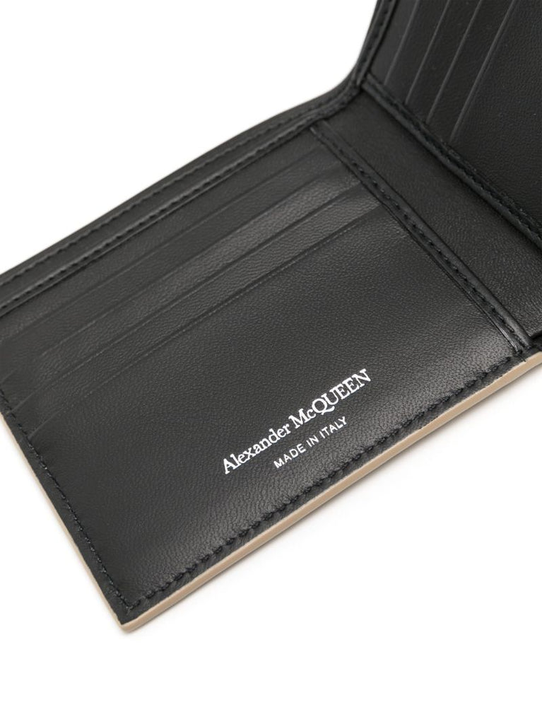 Neutral Graffiti-print Leather Wallet