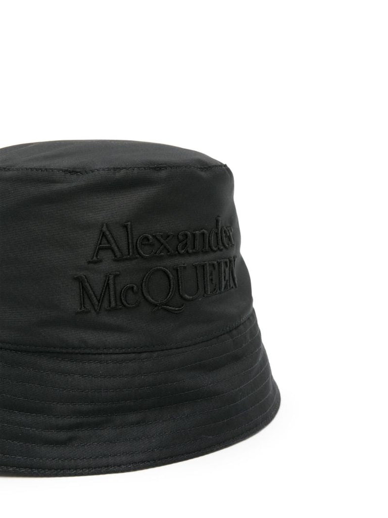 Black Logo Embroidered Bucket Hat