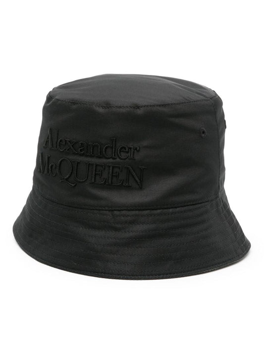 Black Logo Embroidered Bucket Hat