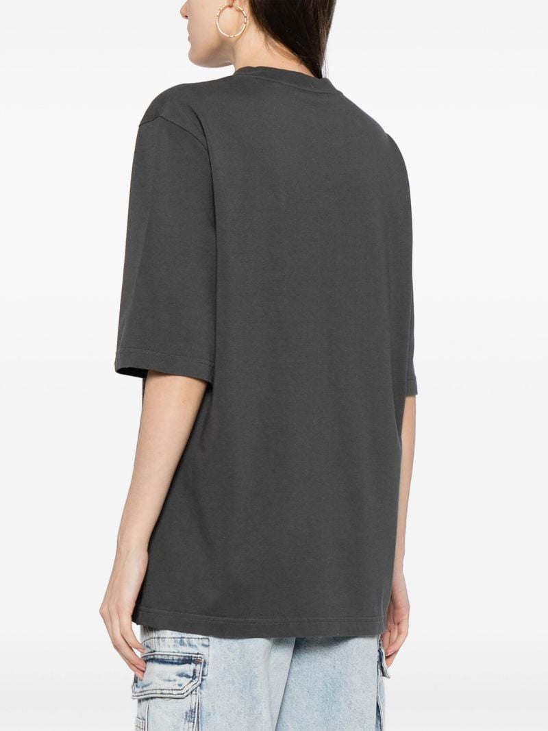 Grey Bear-print Cotton T-shirt