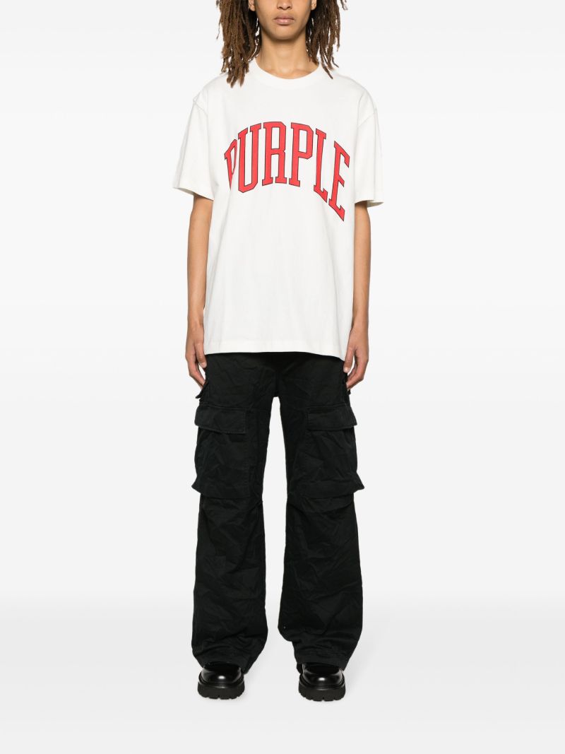 White Collegiate Logo-print Cotton T-shirt