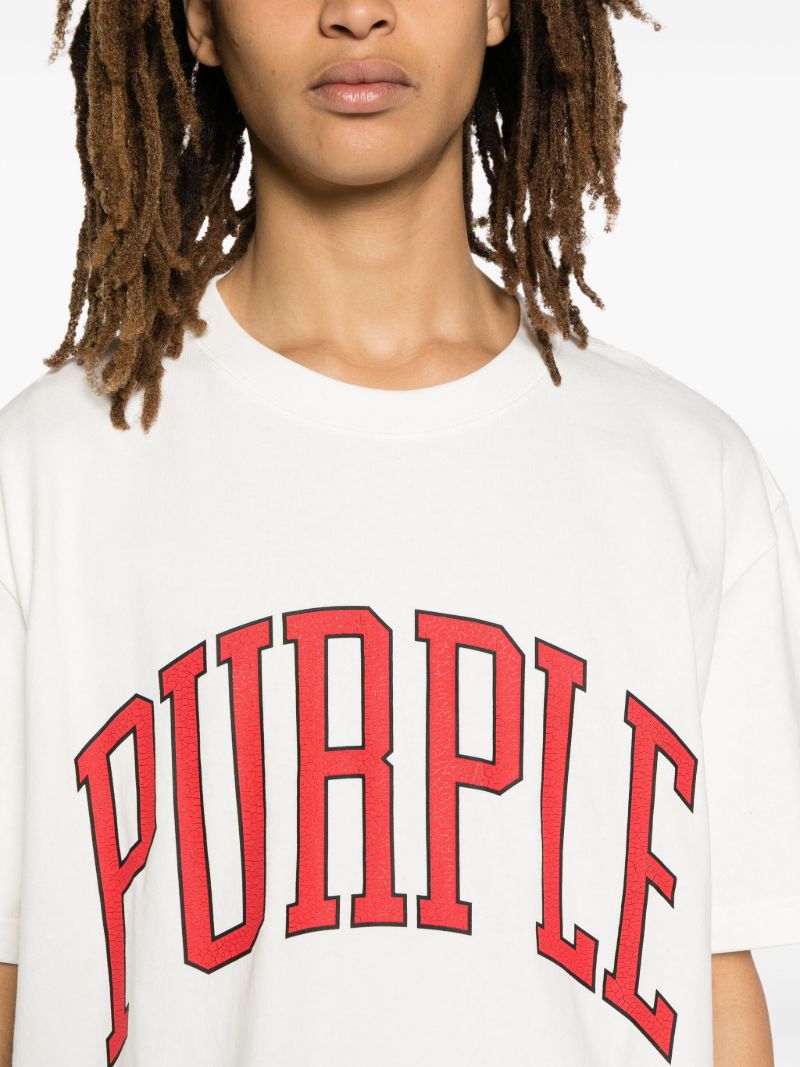 White Collegiate Logo-print Cotton T-shirt