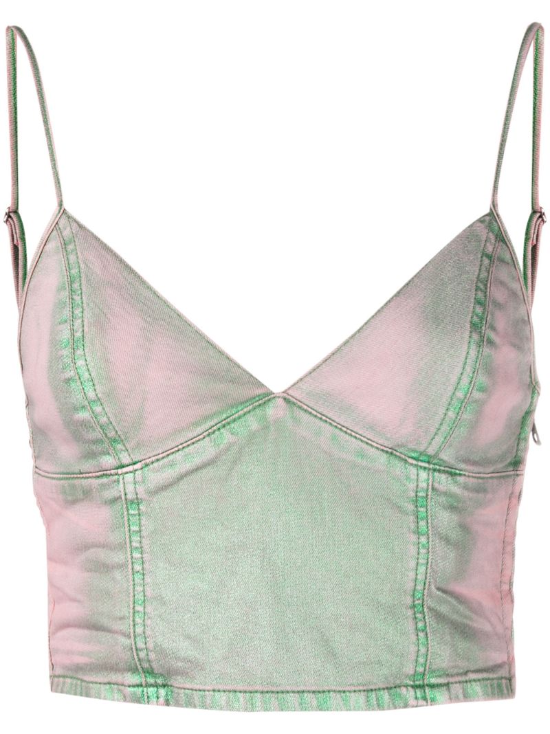 Green De-fulvy-s Denim Cropped Top
