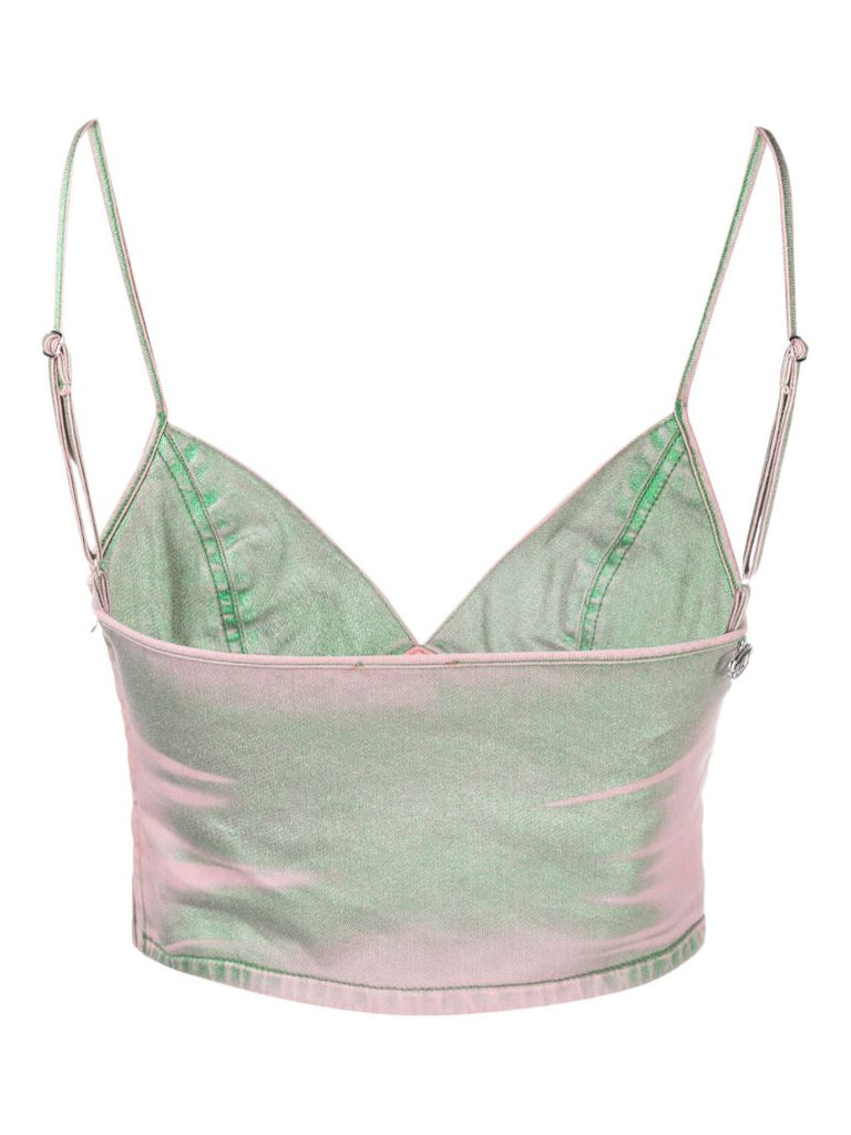 Green De-fulvy-s Denim Cropped Top