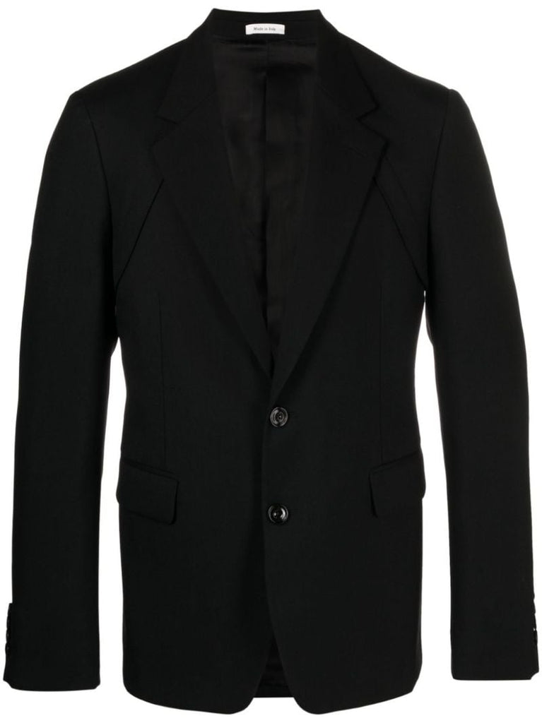 Black Single-breasted Wool Blazer
