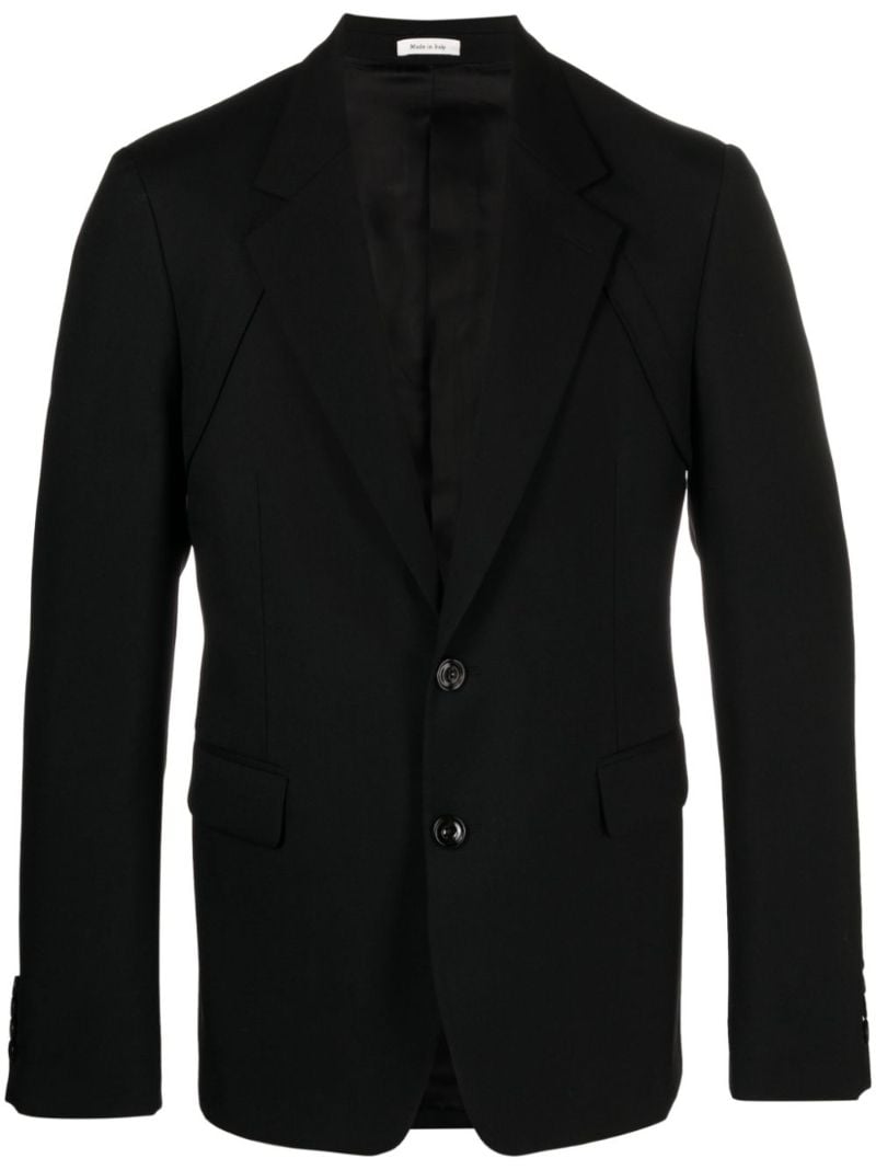 Black Single-breasted Wool Blazer