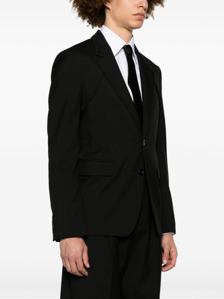 Black Single-breasted Wool Blazer