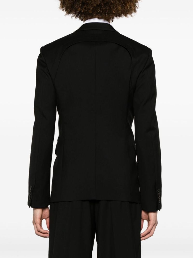 Black Single-breasted Wool Blazer