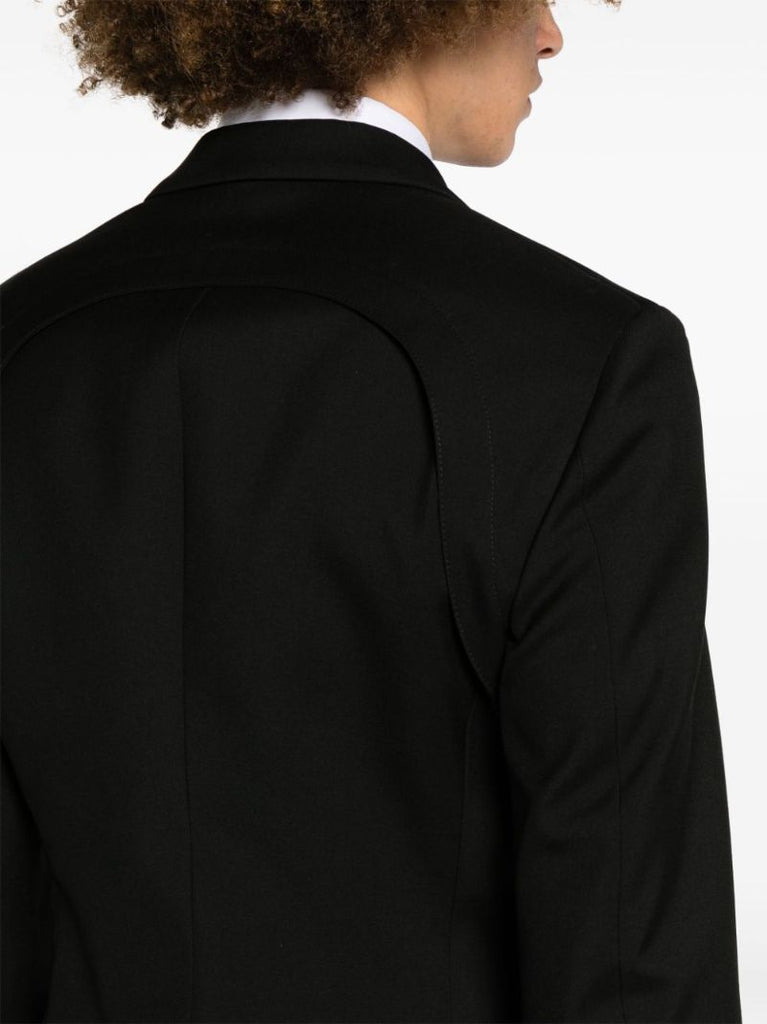 Black Single-breasted Wool Blazer