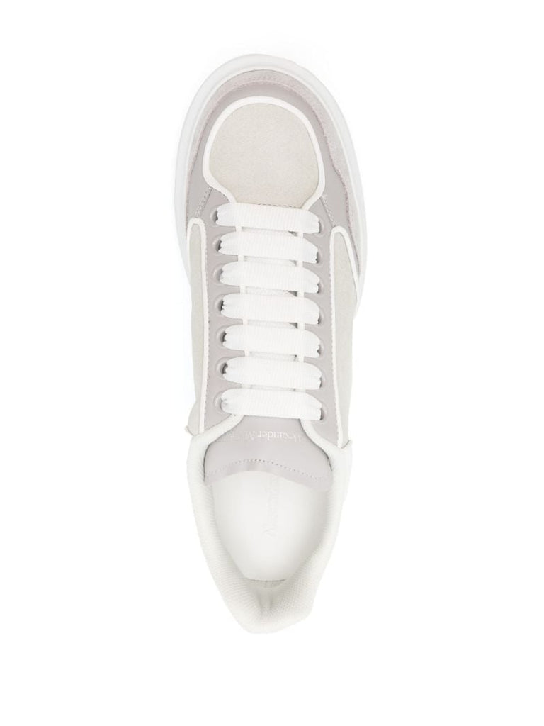 Grey Oversized Leather Sneakers