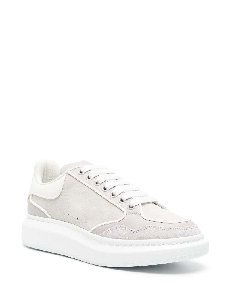 Grey Oversized Leather Sneakers