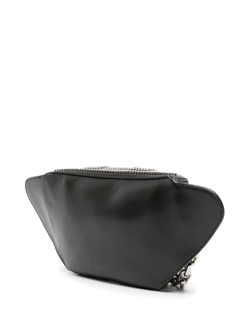 Black Studded Leather Belt Bag