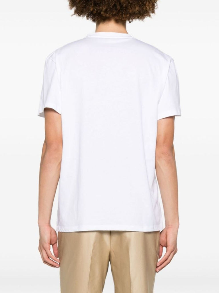 White Obscured Skull-print Cotton T-shirt