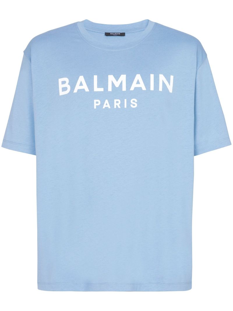 Blue Logo-print Organic Cotton T-shirt