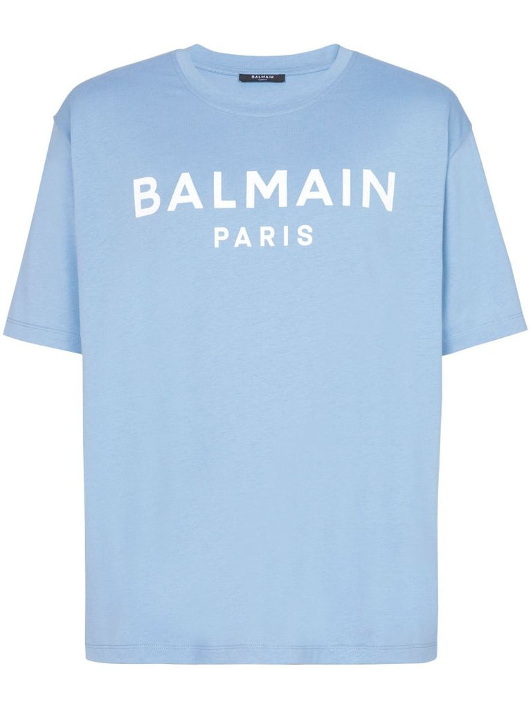 Blue Logo-print Organic Cotton T-shirt