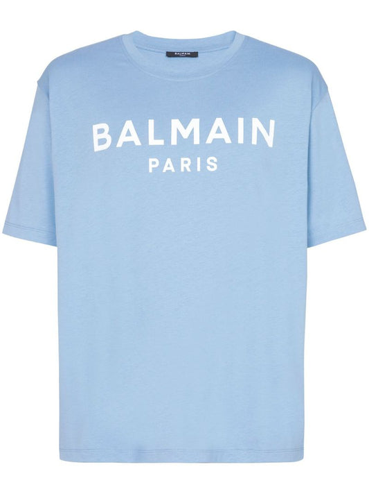 Blue Logo-print Organic Cotton T-shirt